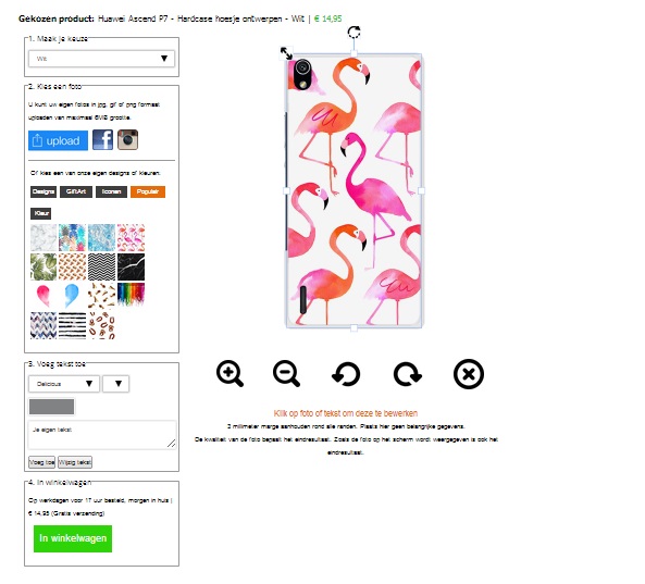 Ascend P7 Case mit Foto Huawei Ascend P7 Hardcase selbst gestalten - Wit