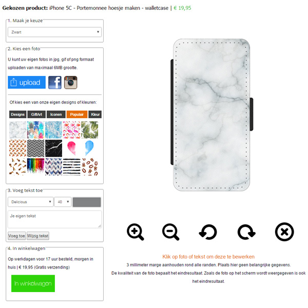 Individuelles iPhone 5C Walletcase iPhone 5C Portemonnaie Hülle selbst gestalten
